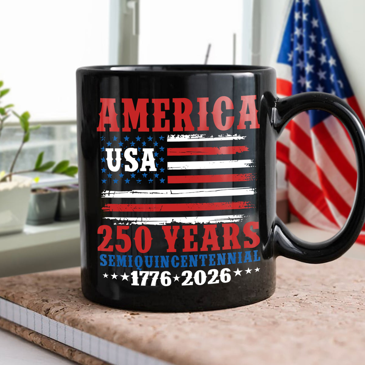America 250 Years Semiquincentennial Black Mug TH10 894669