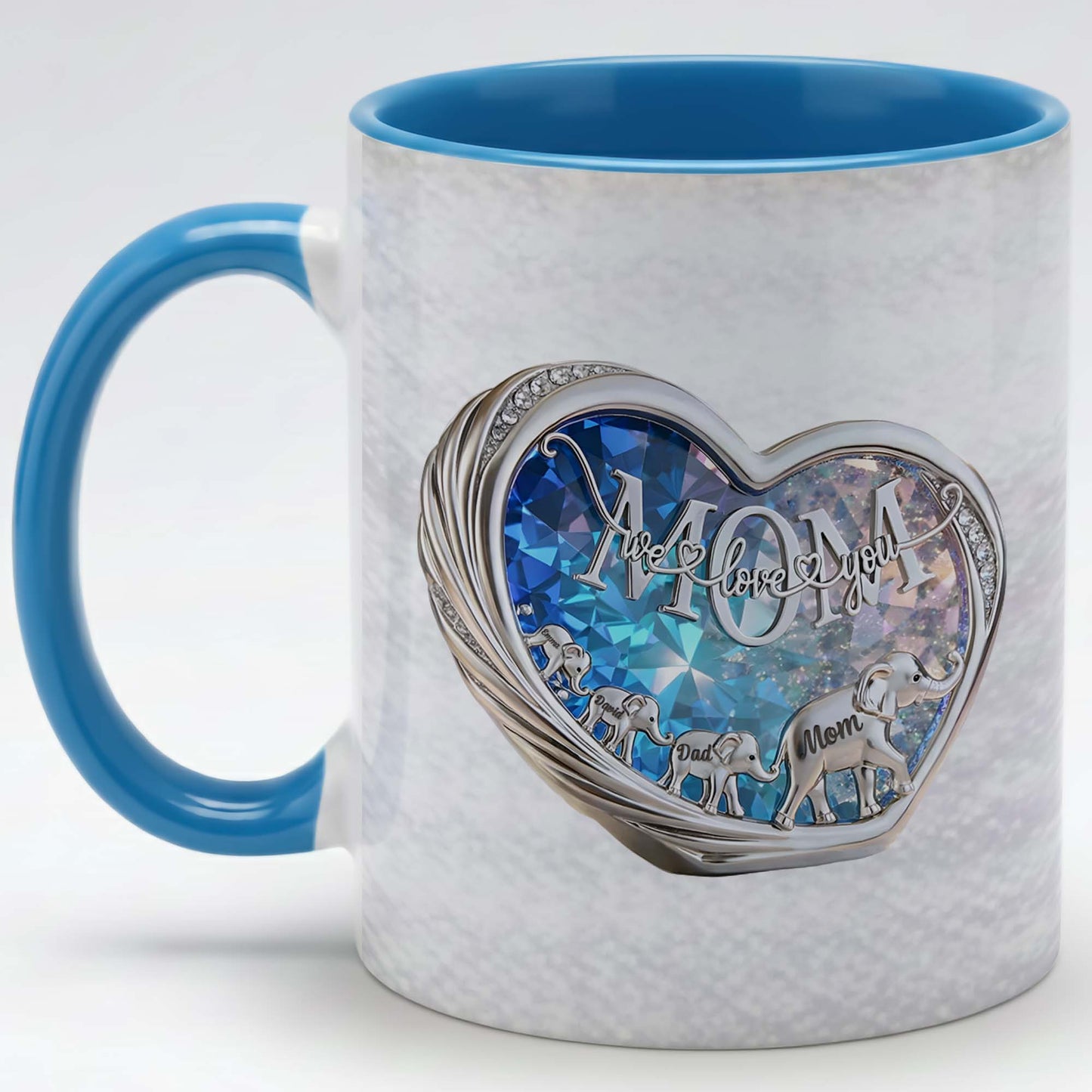 Elephant Family Love Mug – Personalized Parents Coffee Mug Gift