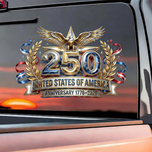 USA 250th Anniversary Eagle Decal Sticker, 1776-2026 Patriotic Emblem