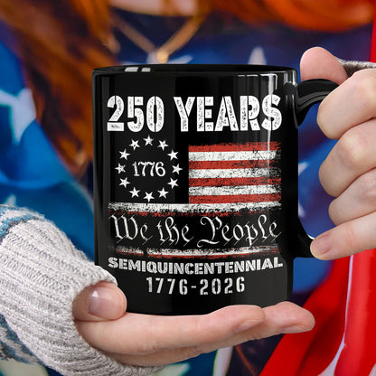 Celebrate Our America 250th Anniversary United States Semiquincentennial Black Mug HA75 897406