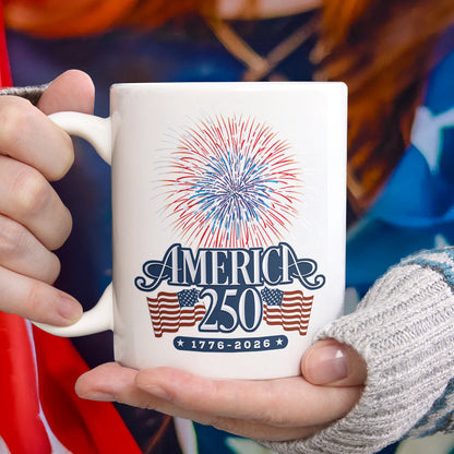 America 250 Firework White Mug TH10 894641