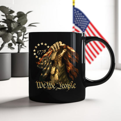 We The People 1776 Patriotic Black Mug HA75 898930