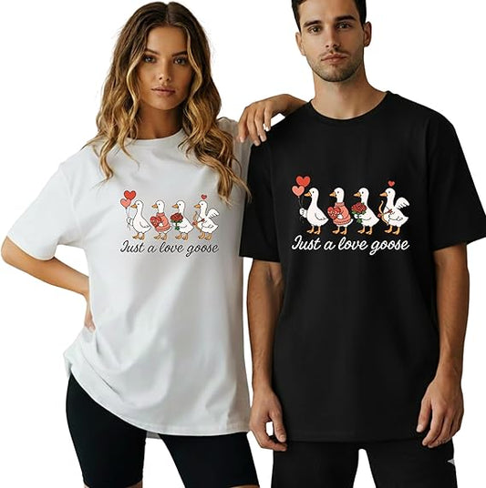 Funny Goose T-Shirts for Couples,Matching Shirts for Couples, Valentine Gifts for Boyfriend Or Girlfriend