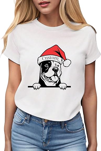 Custom Dog Tshirt for Human, Personalized Pet Name Shirt and Customized Pet Face Hoodie, Sweater Gifts for Dog Lovers Women, Clothing Pet Gifts for Owners White