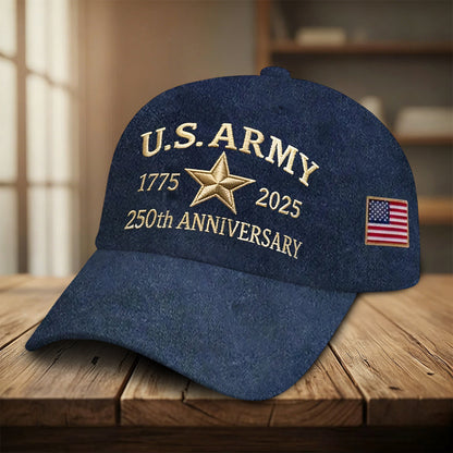 U.S. Army 250th Anniversary Hat, Military Patriotic Cap