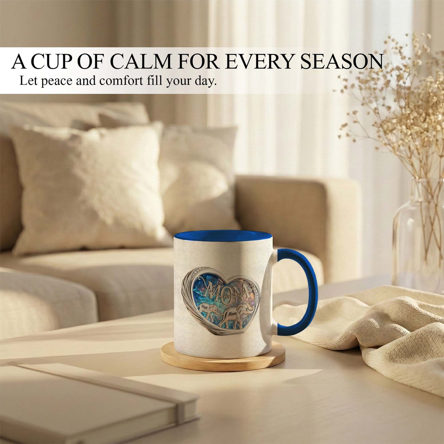 Elephant Family Love Mug – Personalized Parents Coffee Mug Gift