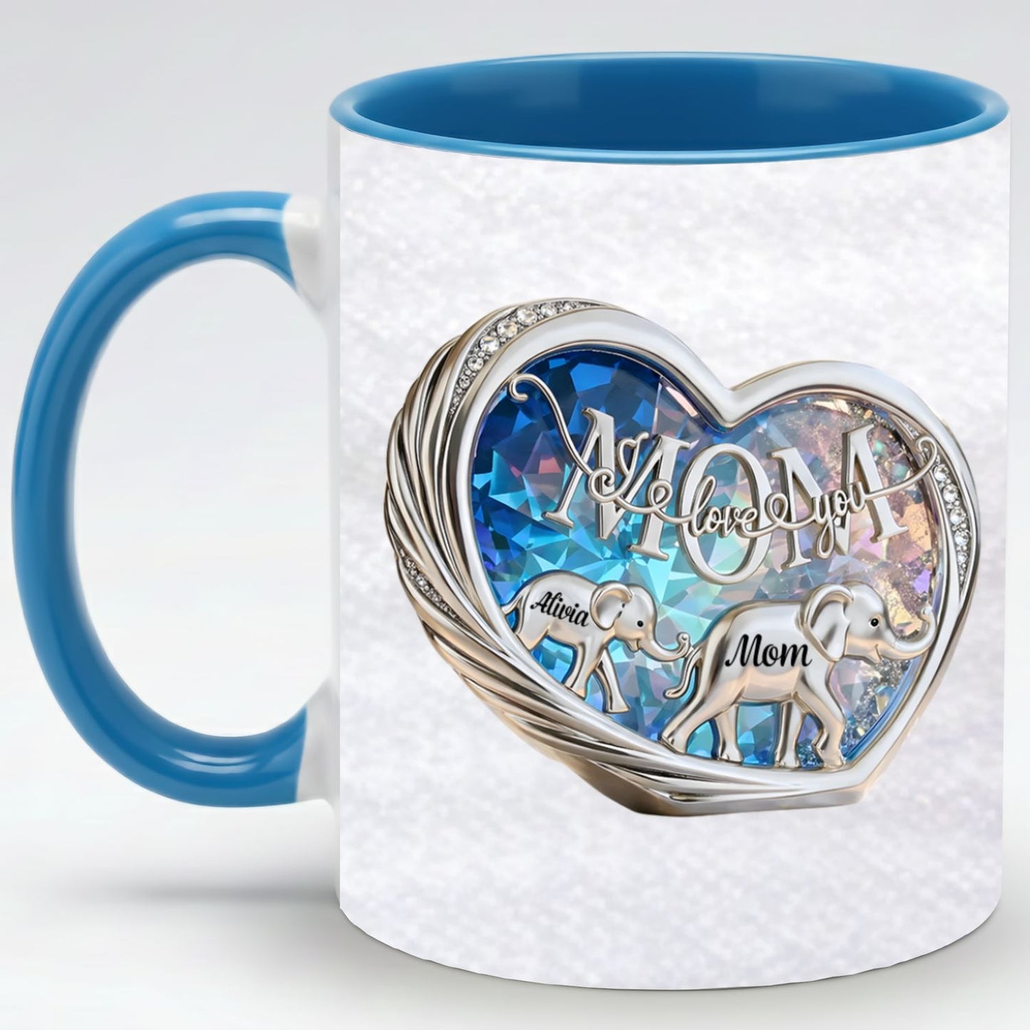 Elephant Family Love Mug – Personalized Parents Coffee Mug Gift