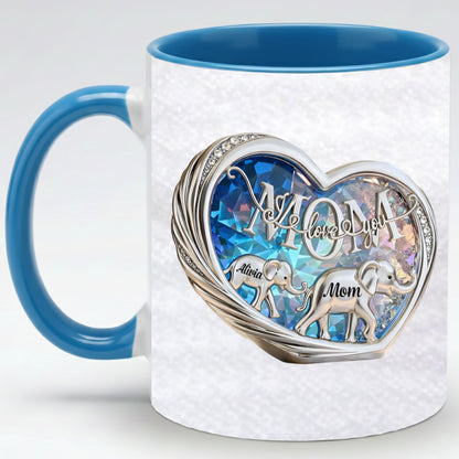 Elephant Family Love Mug – Personalized Parents Coffee Mug Gift