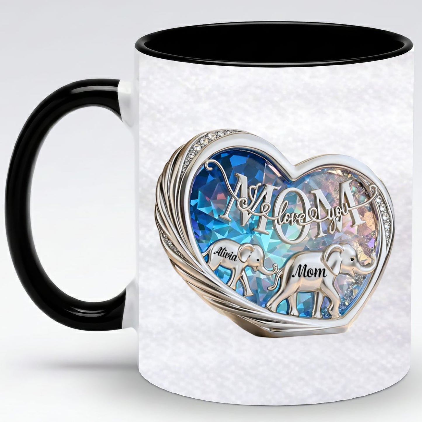 Elephant Family Love Mug – Personalized Parents Coffee Mug Gift