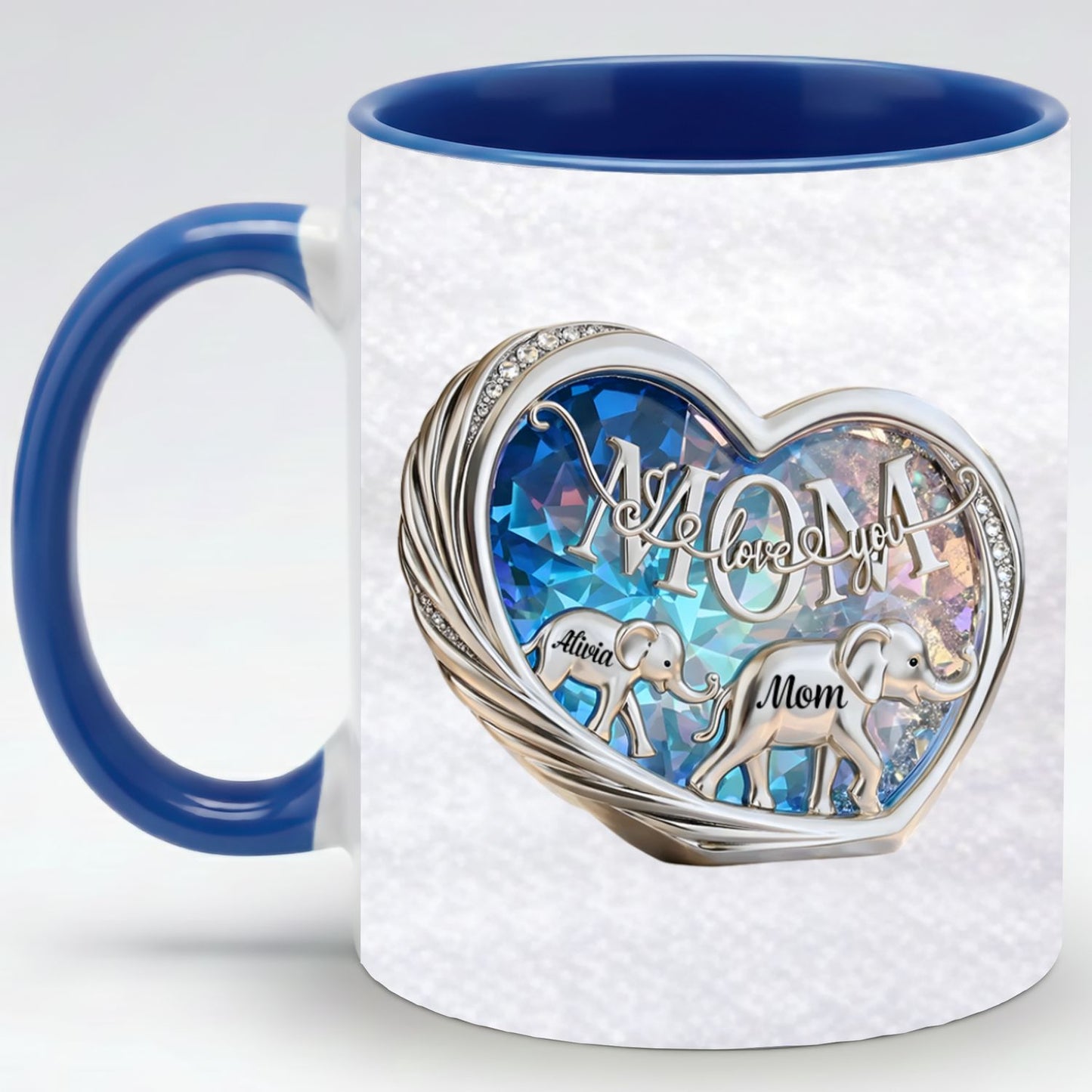 Elephant Family Love Mug – Personalized Parents Coffee Mug Gift