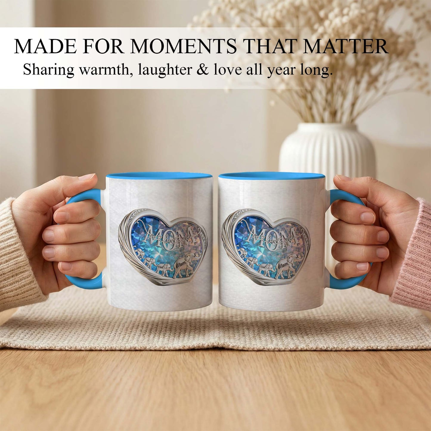 Elephant Family Love Mug – Personalized Parents Coffee Mug Gift