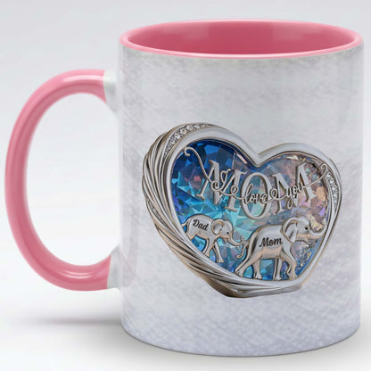 Elephant Family Love Mug – Personalized Parents Coffee Mug Gift