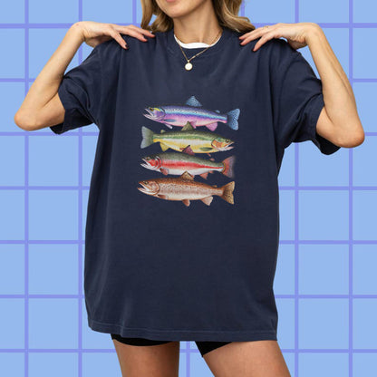 Abstract Colorful Trout In A Row T-Shirt / Hoodie / Sweatshirt
