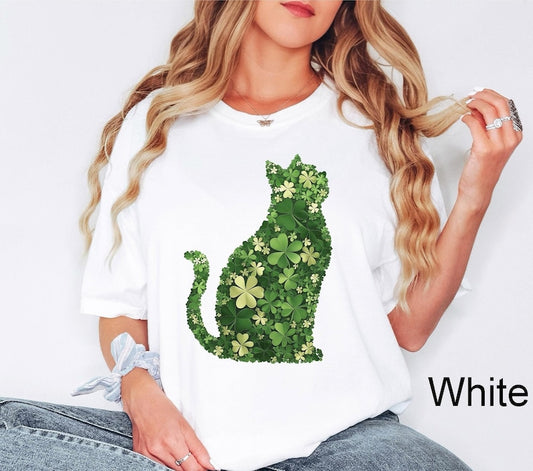 St. Patrick's Day Cat's Shirt, Irish Cat Shirt, Shamrock Cat Shirt, Lucky Shamrock Cat Shirt, Cat Lover St. Patrick's Day, Lucky Cat T-shirt