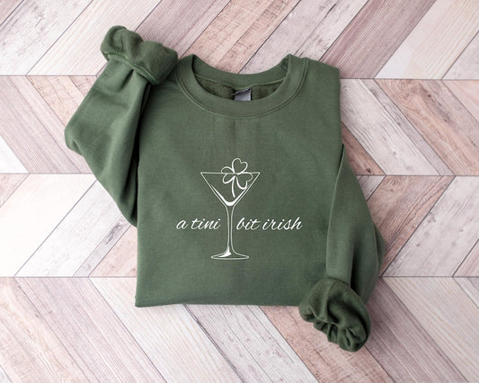 Funny St. Patrick's Day Shirt, A Tini Bit Irish, St. Patrick's Day Shirt,Cute St. Patricks Day Shirt,Cute 90s St Paddy Outfit,Shamrock Shirt