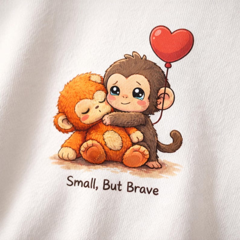 Baby Punch Monkey Sweatshirt, Small But Brave, Abandoned Rescue Story Gift, Viral Monkey Crewneck