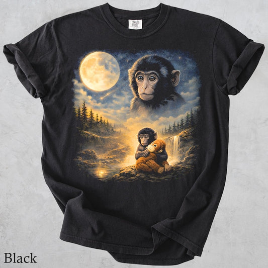 Punch Monkey Moon Comfort Colors® Shirt, Vintage Moon Animals Tee, 90s Retro Animal Graphic Tee, Monkey Mom Gift