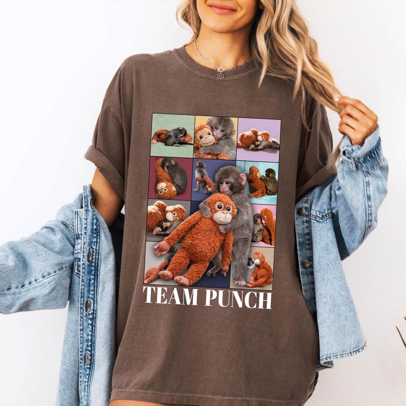 Baby Monkey Punch Shirt, Team Punch Viral Monkey Graphic Tee, Cute Humor Animal Shirt, Lonely Monkey Graphic T Shirt, Monkey Lover Gift