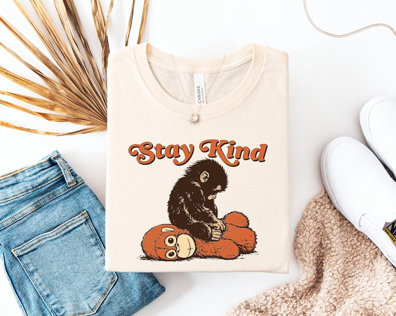 Punch Monkey Stay Kind Shirt Boxy Sweatshirt, I Stand With Punch, Save Punch, Protect Punch, Viral Punch Monkey, Cute Baby Monkey Punch Top