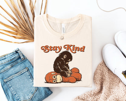 Punch Monkey Stay Kind Shirt Boxy Sweatshirt, I Stand With Punch, Save Punch, Protect Punch, Viral Punch Monkey, Cute Baby Monkey Punch Top