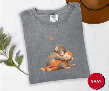 Punch Baby Monkey Shirt, Viral Twitter Monkey Trend Tee, Funny Cute Monkey Graphic T Shirt