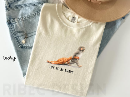 Off To Be Brave Comfort Colors Monkey Punch Shirt, Viral Baby Monkey Plush Meme Tee, Team Punch T-Shirt, Baby Monkey Punch Shirt