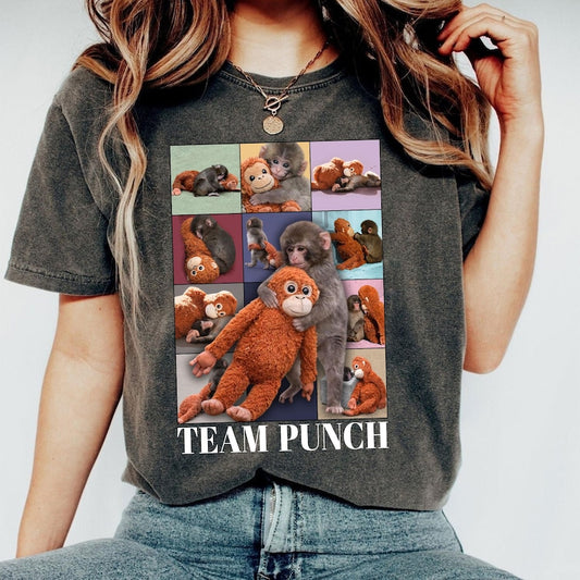 Baby Monkey Punch Shirt, Team Punch Viral Monkey Graphic Tee, Cute Humor Animal Shirt, Lonely Monkey Graphic T Shirt, Monkey Lover Gift
