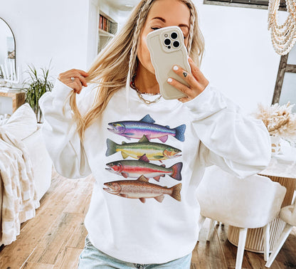 Abstract Colorful Trout In A Row T-Shirt / Hoodie / Sweatshirt