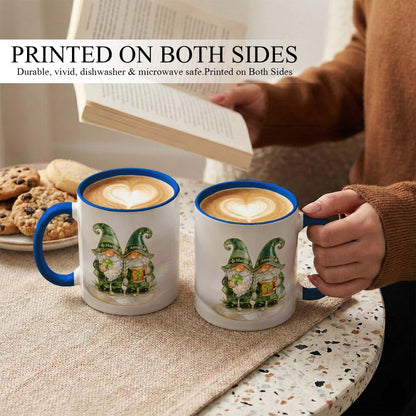 Lucky Clover Gnome Mug – Personalized Couple Coffee Mug St. Patrick’s Day Gift