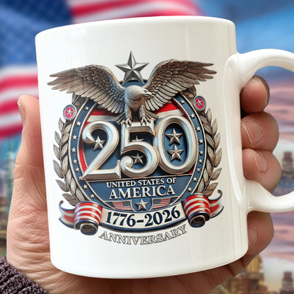 USA Eagles 250th Anniversary Semiquincentennial 1776-2026 White Mug HA75 920260