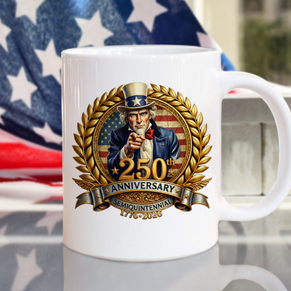 250th Anniversary Semiquintennial 1776 -2026 Patriotic White Mug HA75 898952
