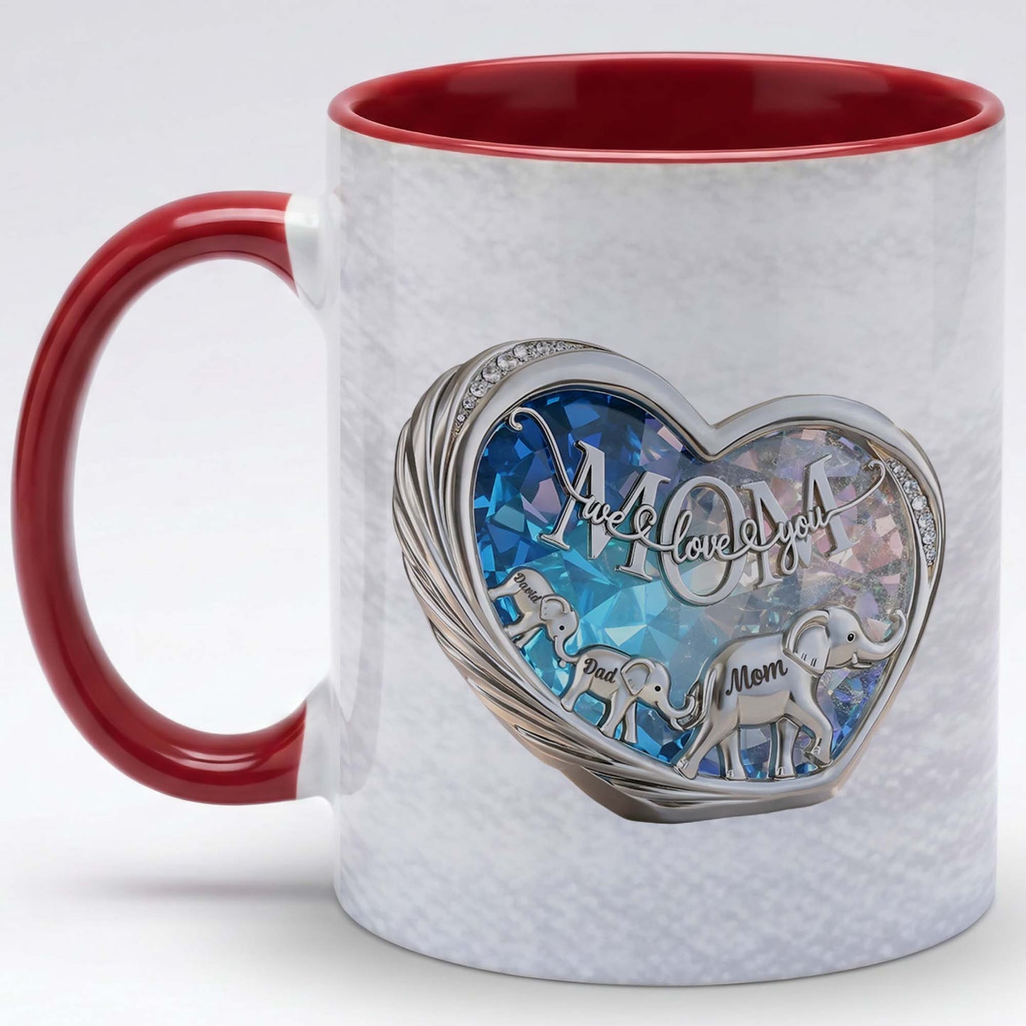 Elephant Family Love Mug – Personalized Parents Coffee Mug Gift