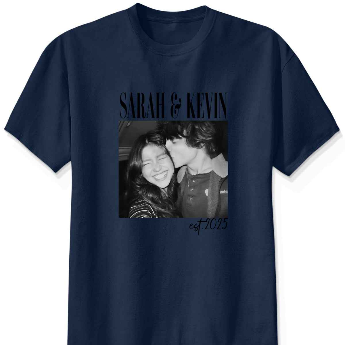 Vintage Couple Picture Matching, Anniversary Gift, Valentine's Day Gifts - Personalized Photo Comfort Tee