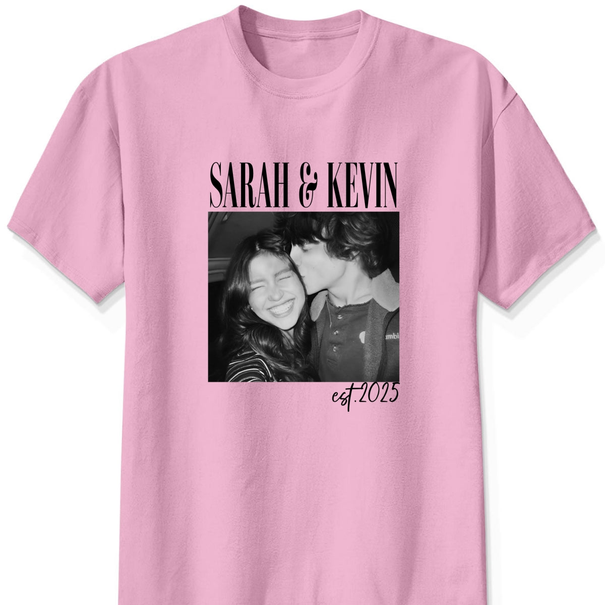 Vintage Couple Picture Matching, Anniversary Gift, Valentine's Day Gifts - Personalized Photo Comfort Tee